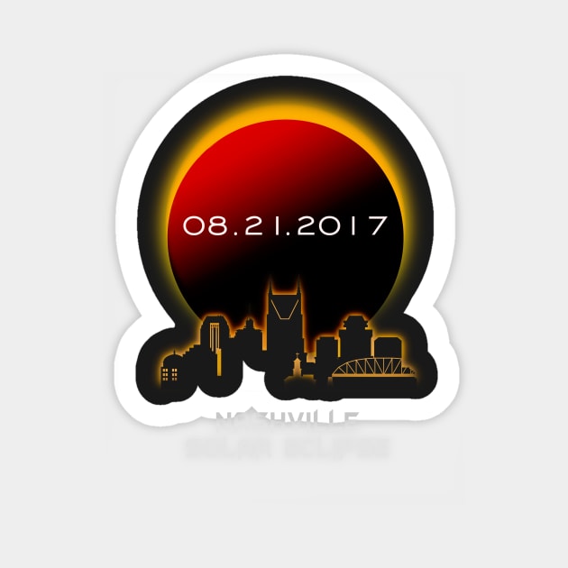 Nashville Total Solar Eclipse August 21 2017 Sticker by DimDom